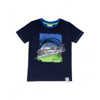 Blue knit t-shirt for boy Diving Adventures