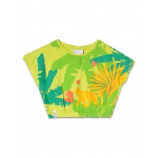 Green knitted T-shirt for girl Tropic Feelings 