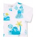 White blue chiffon knit set for boy Turtles 