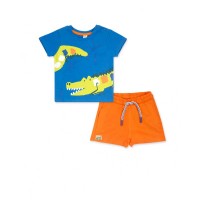 Orange blue knitted set for boy Eco-Safari 