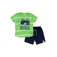 Green knitted set for boy Diving Adventures 