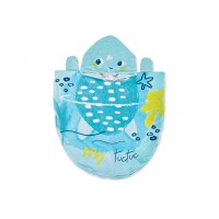 Blue poncho towel for boy Turtles 