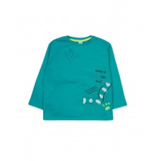 Blue knit t-shirt for boy Cattitude 