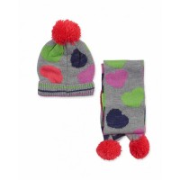 Gray knitted hat and scarf for girl Robot Maker