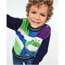 Blue knitted jumper for boy Robot Maker 