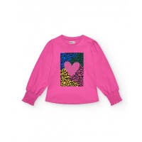 Pink heart print t-shirt for girls from the Living in Colours collection 