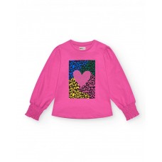 Pink heart print t-shirt for girls from the Living in Colours collection 