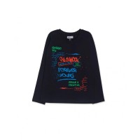 Blue knitted t-shirt for boy Creative Mind