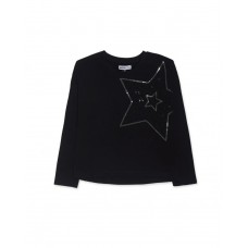 Black knit t-shirt for girl Starlight 