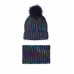 Blue knitted hat and scarf for girl Nocturne 