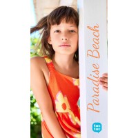 Orange knit dress for girl Paradice Beach collection