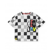 Black white knit t-shirt for boy Race Car collection 