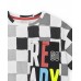 Black white knit t-shirt for boy Race Car collection 