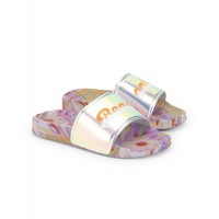 Holographic lilac flip flops for girl Paradise Beach collection 