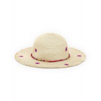 Beige raffia hat for girl Acid Bloom collection 