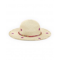 Beige raffia hat for girl Acid Bloom collection 