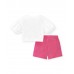 Fuchsia white knit set for girl Acid Bloom collection 