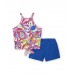 Blue fuchsia knit set for girl Acid Bloom collection  