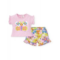 Pink knit set for girl Water Lilies collection 