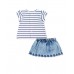 White denim knit set for girl Frutti collection Knit and denim set, two pieces for girls. 