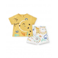 White yellow knit set for boys Animal Life collection 