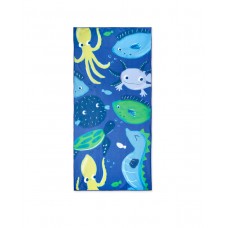 Blue microfiber towel for children Ocean Wonders collection 