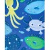 Blue microfiber towel for children Ocean Wonders collection 