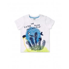 White knit t-shirt for boy Ocean Wonders collection 