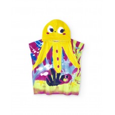 Yellow poncho towel for girl Ocean Wonders collection 