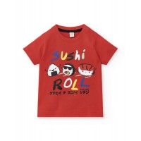 Red knit t-shirt for boy Hey Sushi collection 