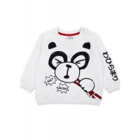 White-plush sweatshirt for boy sushi collection