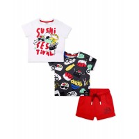 White gray red knit set for boy Hey Sushi collection 