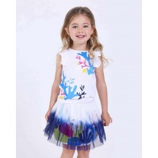 Blue tulle knitted skirt for girl Ocean Wonders collection 