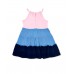 Pink blue knit dress for girl Carnet De Voyage collection 