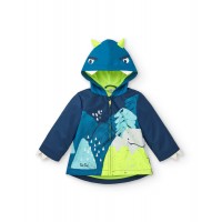 Waterproof trench coat for boys in blue with monster print from the Freezy collection