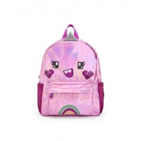 Girls backpack in bright pink with smiley face design Cyber ​​Dino collection 