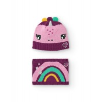 CYBER DINO GIRLS KNITTED HAT AND SCARF