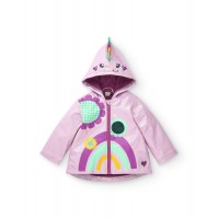 Purple raincoat with rainbow hood for girls Cyber ​​Dino collection 