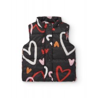 Girls padded vest with heart print from the cartoon calling collection 