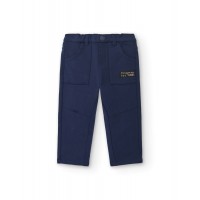 Boys' navy blue trousers with cargo pockets from the Big Brains collection 