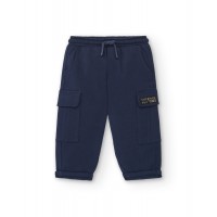  Boys' jogger pants in navy blue with cargo pockets from the Big Brains collection 