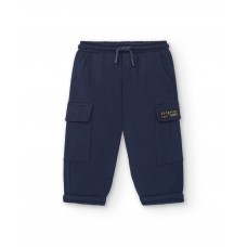  Boys' jogger pants in navy blue with cargo pockets from the Big Brains collection 