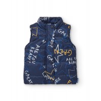 Navy technical vest for boys with graphic print from the Amazing collection 