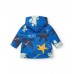 Waterproof trench coat for boys in blue with star print from the Amazing collection 