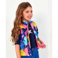 Technical vest for girls in multicoloured print from the Amazing collection 