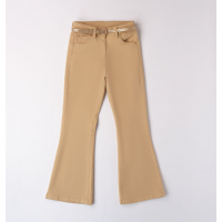 BEIGE LONG WOVEN TROUSERS IDO