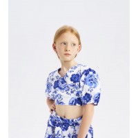 BLUE WHITE FLORAL SHIRT IDO