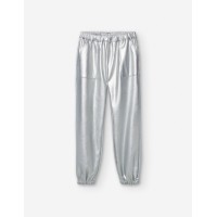 SILVER ECO LEATHER PANTS LOSAN