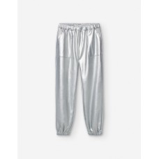 SILVER ECO LEATHER PANTS LOSAN