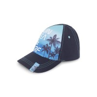 BLUE PRINTED TWILL CAP FOR BOYS SURF CLUB